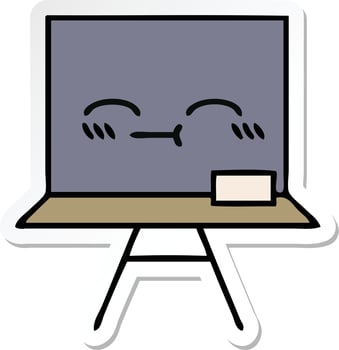 sticker of a cute cartoon chalkboard vector