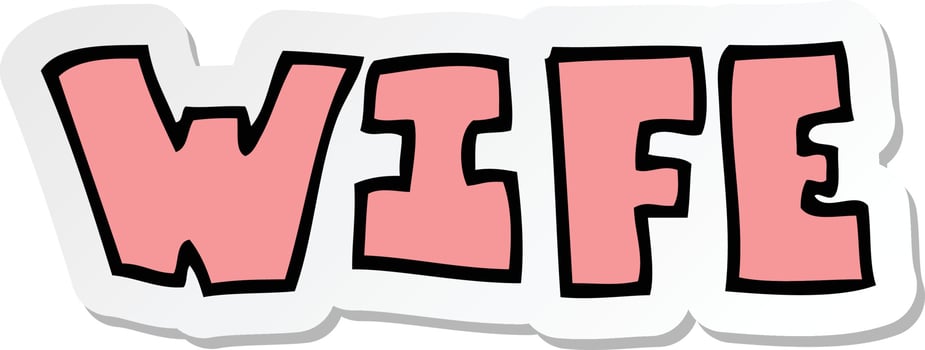 sticker of a cartoon word vector