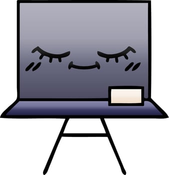 gradient shaded cartoon chalkboard vector