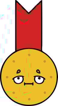 cute cartoon gold medal vector