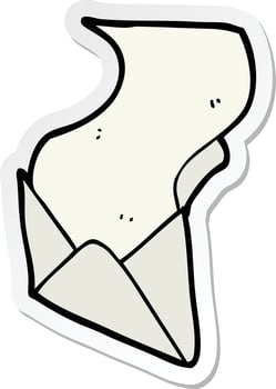 sticker of a cartoon letter and envelope vector