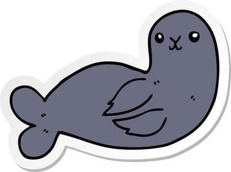 sticker of a cartoon seal vector