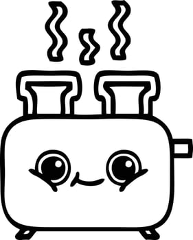 line drawing cartoon of a toaster vector