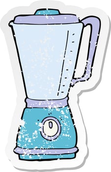 retro distressed sticker of a cartoon kitchen blender vector