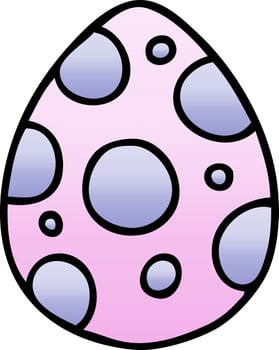 quirky gradient shaded cartoon easter egg vector