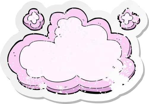 retro distressed sticker of a cartoon decorative cloud vector