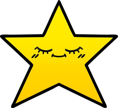 gradient shaded cartoon gold star vector