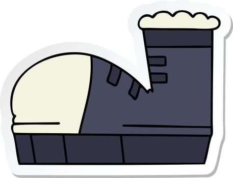 sticker of a quirky hand drawn cartoon sneaker vector