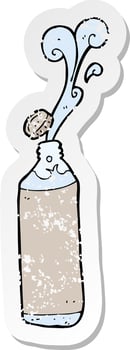 retro distressed sticker of a cartoon juice bottle vector
