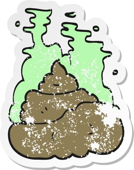 retro distressed sticker of a cartoon gross poop vector