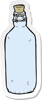 sticker of a cartoon traditional bottle vector