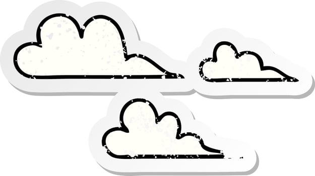 distressed sticker of a cute cartoon cloud vector