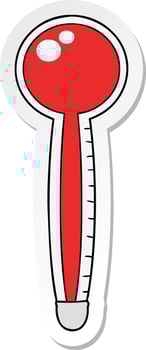 sticker of a cartoon thermometer vector