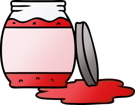 gradient cartoon doodle of a strawberry jam vector