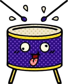 comic book style cartoon drum vector
