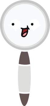 flat color retro cartoon magnifying glass vector