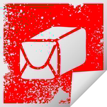 distressed square peeling sticker symbol paper parcel vector