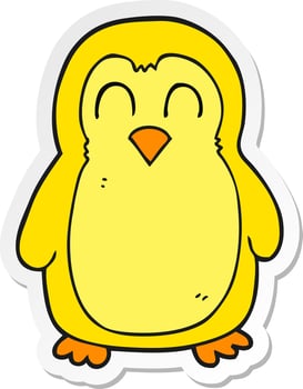 sticker of a cartoon bird vector