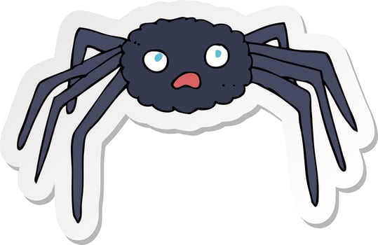 sticker of a cartoon spider vector