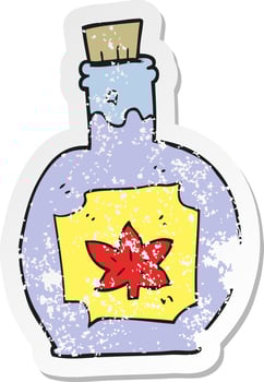 retro distressed sticker of a cartoon maple syrup vector