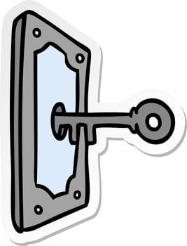 sticker cartoon doodle of a door handle vector