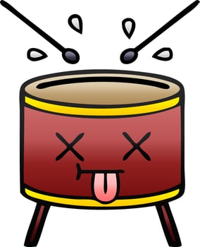 gradient shaded cartoon drum vector
