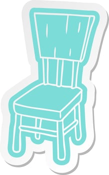 cartoon sticker of a wooden chair vector
