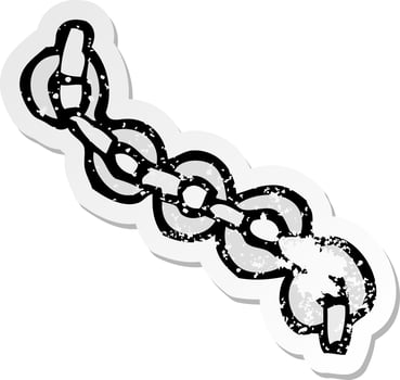 retro distressed sticker of a cartoon chain vector