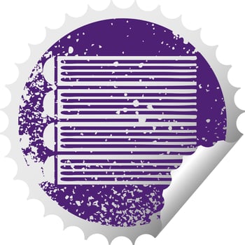 distressed circular peeling sticker symbol stack of books vector