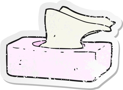 retro distressed sticker of a cartoon box of tissues vector