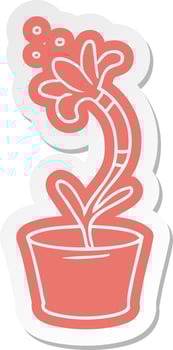 cartoon sticker of a house plant vector