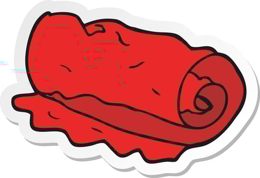 sticker of a cartoon rolled towel vector