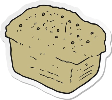 sticker of a cartoon bread vector
