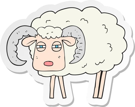 sticker of a cartoon ram vector