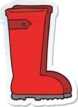 sticker of a cartoon wellington boots vector