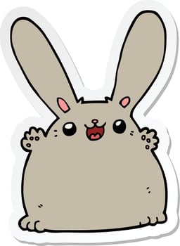 sticker of a cartoon rabbit vector