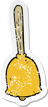 retro distressed sticker of a cartoon bell vector
