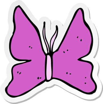 sticker of a cartoon butterfly symbol vector
