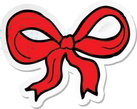 sticker of a cartoon decorative bow vector