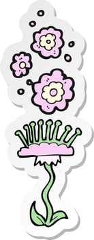 sticker of a cartoon perfumed flower vector