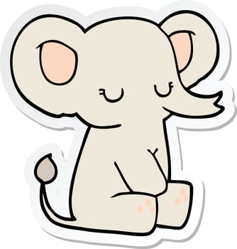 sticker of a cartoon elephant vector