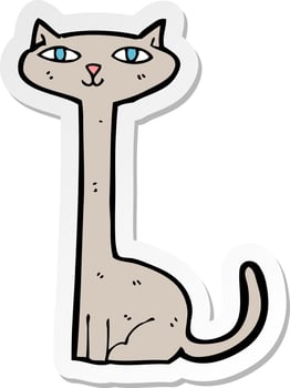 sticker of a cartoon cat vector