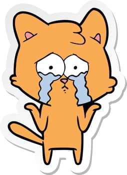 sticker of a cartoon cat vector