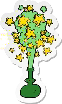 sticker of a cartoon magic potion vector