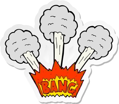 sticker of a cartoon explosion vector