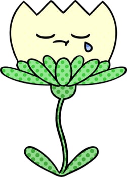 comic book style cartoon flower vector