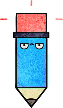 retro grunge texture cartoon pencil vector
