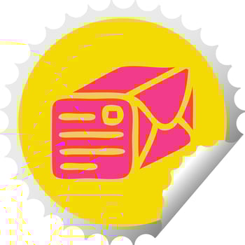 circular peeling sticker cartoon paper parcel vector