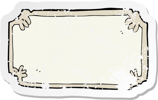 retro distressed sticker of a cartoon old frame banner vector
