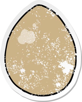 distressed sticker of a cartoon egg vector
